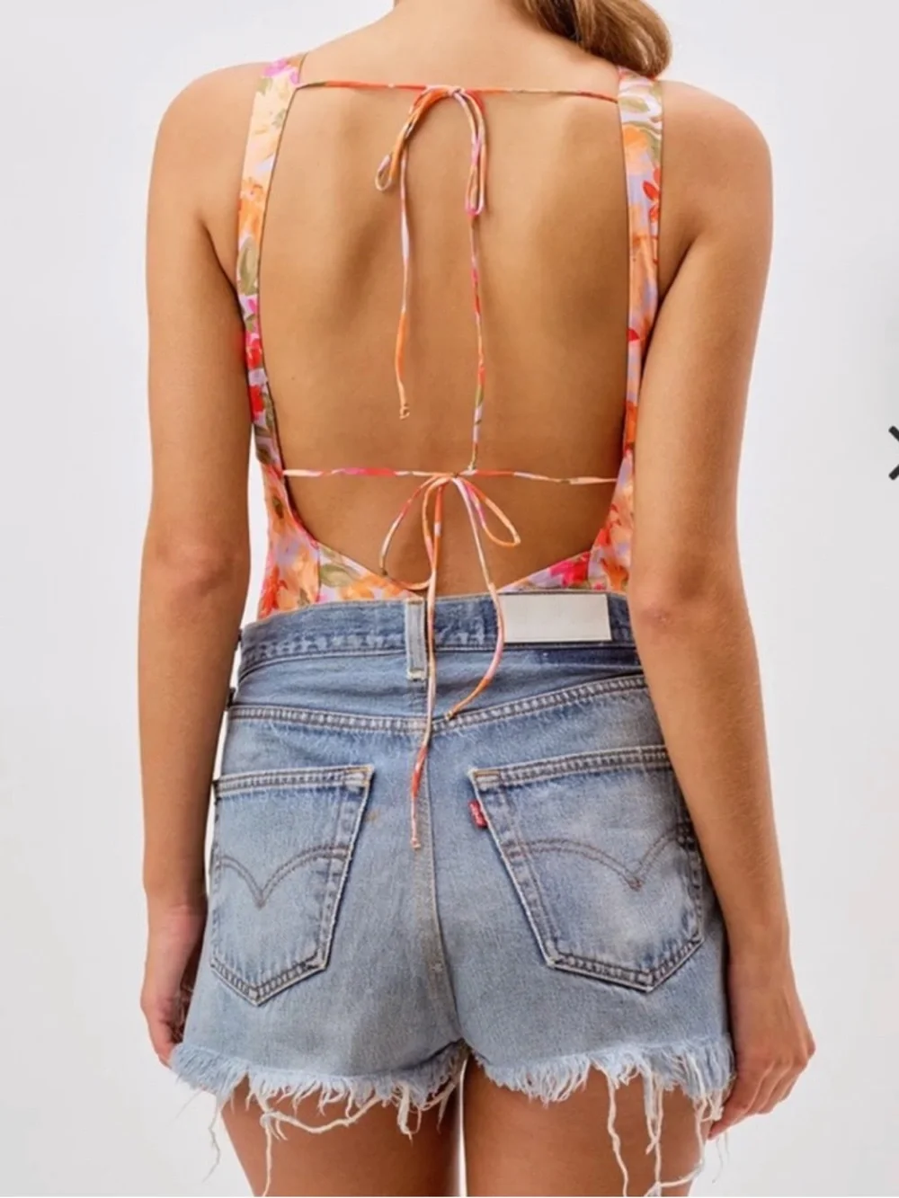 For Love & Lemons Pink Floral Jody Bodysuit - Picture 5 of 10